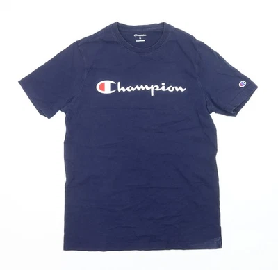 Champion Men's Blue Medium Logo Graphic Crew Neck T-Shirt - Image 1 of 4