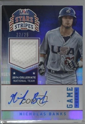 2015 Panini Stars and Stripes Longevity Holofoil Signatures /25 Nick Banks Auto - Image 1 of 2