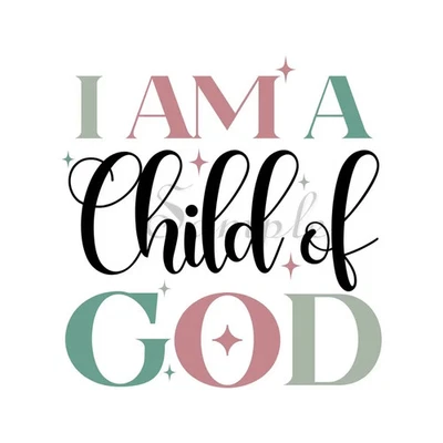 Soy un hijo de Dios - Bloque/panel de edredón de arte en tela - Oración - Cristiano - Algodón Foto 1 de 4