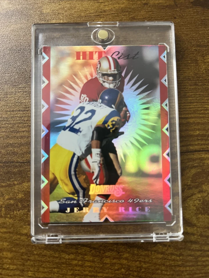 1996 Donruss Play Jerry Rice “Hit List” REFRATOR VERMELHO /10000 Die Cut SSP 17/20 - Imagem 1 de 2