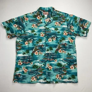 Camicia hawaiana RJC 2XL Ocean Tree cotone floreale | Made in Hawaii USA anni 90/Y2K - Foto 1 di 12
