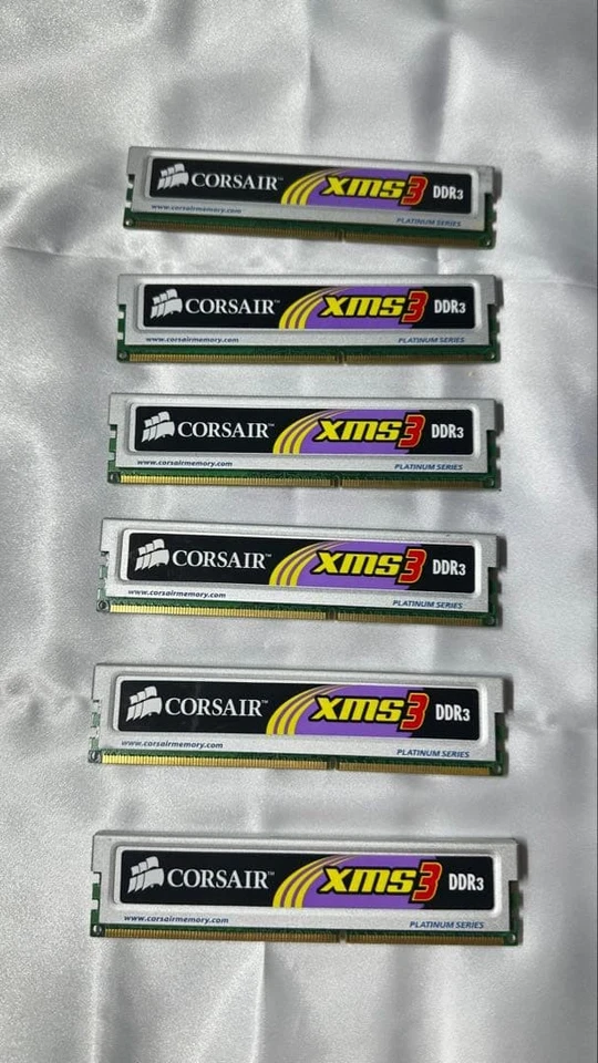 Corsair XMS3 DDR3 1600MHz 18GB 6x3GB Desktop Memory RAM Modules Used - Image 1 of 2