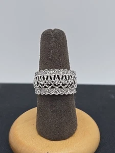 Sterling Silver And Cubic Zirconia Ring Size 7 - Picture 1 of 6