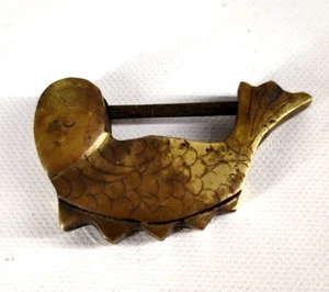 Vtg Chinese Brass Koi Carp Fish Lock clasp 2.25”x1.25” w/o key - Picture 1 of 5