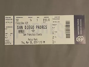 Fernando Tatis Jr MLB Debut Ticket Stub 3/28/2019 Padres Great Condition - Picture 1 of 2