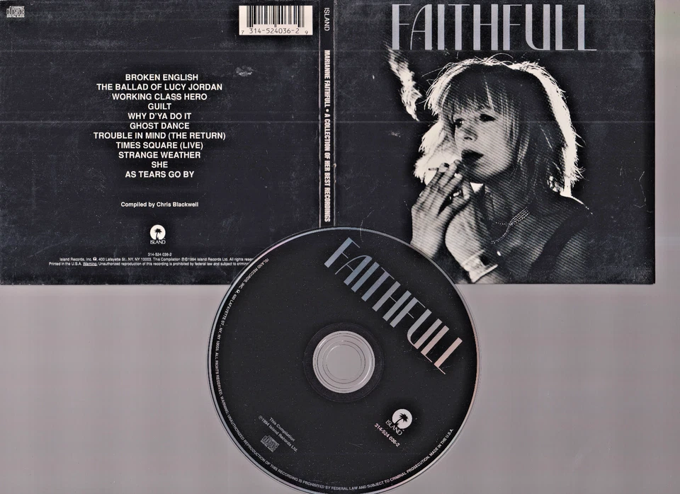 Marianne Faithfull – A Collection Of Her Best Recordings CD Nice! #0525EV - Image 1 of 1