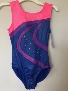 Freestyle by Danskin Girls Gymnastics Leotard Purple Pink Blue Large 10-12 NWT - Picture 1 of 2