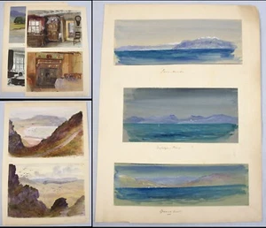 SCOTTISH isles wales SPAIN 9 watercolour sketches 1901-05 by Constance Smith - Picture 1 of 18