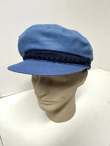 NEU LT BLAUE GRIECHISCHE FISCHERMÜTZE GRÖSSE 7/14 100 % BAUMWOLLE  - Bild 1 von 2