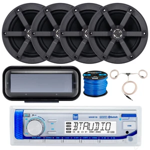 Dual MXD13 1-DIN Media Receiver, 4x 6.5" 100W Speakers, Cover, Wire + Antenna - Picture 1 of 7