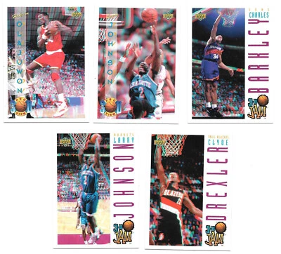 Lot of 5 1993-94 UD Pro View 3D Cards Olajuwon Johnson Barkley Drexler - Image 1 of 2