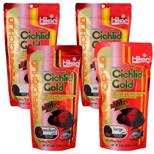 HIKARI CICHLID GOLD 4x 250g 1kg FISH FOOD BABY MINI MEDIUM LARGE PELLETS TANK - Picture 1 of 5