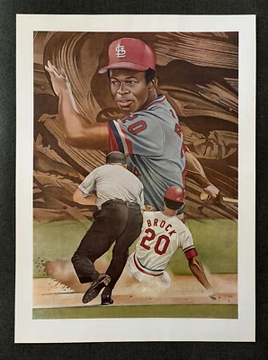 Impresión artística de Mel Ramos Lou Brock Cardenales de San Luis raro póster pop cantidad 21" x 29" Foto 1 de 4