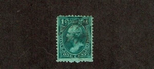 1871-4 U.S.Proprietary Washington 1c Grn/Blk Sc#RB11 Pen Cancel - Picture 1 of 1