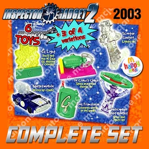 JUEGO MIP 6 McDonald's 2003 INSPECTOR GADGET Juguete Disney Completo + 2 VARIACIONES - Imagen 1 de 3