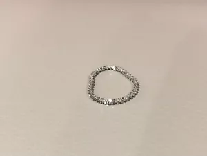 925 Solid Sterling Silver Ring Shiny Chain Ring Size 8 - Foto 1 di 3