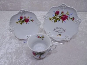 FrEDnF - Chodziez Design Porcelain Collectible Place Setting 70th Birthday - Rose Decor - Picture 1 of 8