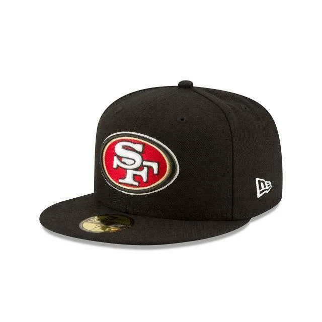 New Era San Francisco 49ers 59FIFTY Fitted Hat - Black, Size 7
