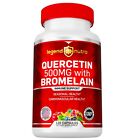 Quercetin 500mg with Bromelain, 120 Capsules, Immune System Support Supplement