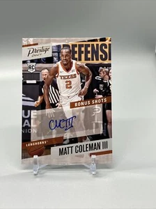 2021-22 Panini Chronicles Draft Matt Coleman III Prestige Rookie Auto Bronze - Picture 1 of 7