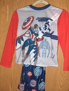 New Boys Marvel African American Captain America PJs Size 10 & 4 Sticky Wall Men - Picture 1 of 8