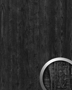 Panel de pared WallFace 25549 Carbonized Wood Nature aspecto madera mate negro 2,6 m2 - Imagen 1 de 4