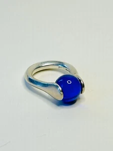 Got All Your Marbles RING PEEWEE LOTUS Blue Sz 8 Sterling Silver Interchangeable - Picture 1 of 6