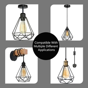 Moderno colgante de jaula de diamantes de metal/pantalla de luz de pared pantalla de alambre industrial - Imagen 1 de 50
