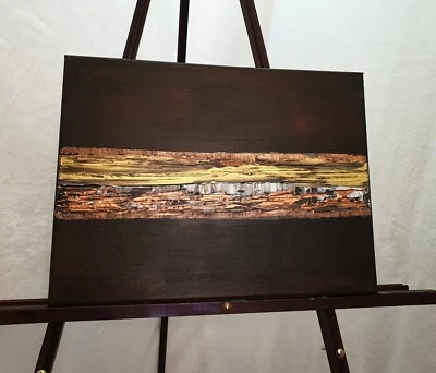 Modern Original Metallic See Video Abstract Acrylic Painting Canvas 12x16 - Image 1 of 4