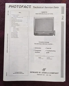 Sams Photofact 3782 Service Manual for Sanyo AVM-2756, AVM-2756U - Picture 1 of 1