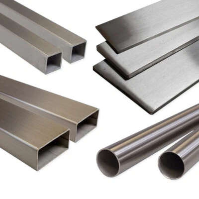 MARKENLOS V2A V4A Edelstahl Rundrohr Flachmaterial Vierkantrohr Rechteckrohr Quadratrohr