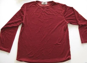 Women’s Red Velvet Long Sleeve Round Neck Basic Top Size S by Real Comfort - Picture 1 of 2