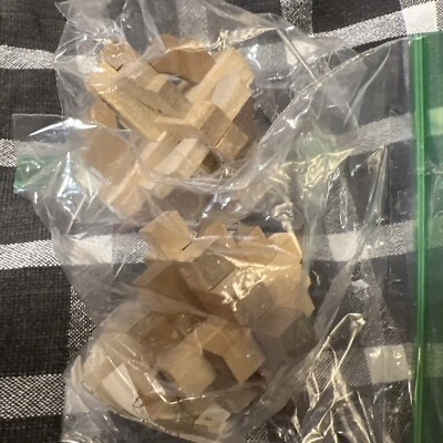 2 件老式迷你木制脑筋预告拼图带说明日本制造 — 第 1/4 张图片