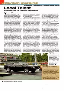 1973 AMC JAVELIN DRAG RACING / JOHN KLINGER ~ SCHÖNER WOCHENENDE KRIEGER ARTIKEL / AD - Bild 1 von 2