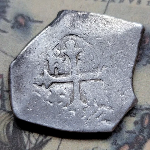 1665-1700 Mexico Cob 4 Reales Charles II 13.32g Silver Colonial Pirate Coin *R91 Cover