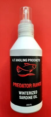 Set of 3 pure sardine pike fishing oils. 600ml. AT Angling Products  - Image 1 of 4