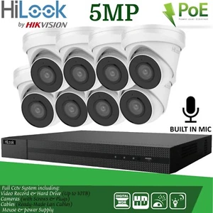 KIT SISTEMA POE MICRÓFONO CÁMARA EXTERIOR HIKVISION HILOOK 8MP CCTV NVR IP POE 5MP - Imagen 1 de 21