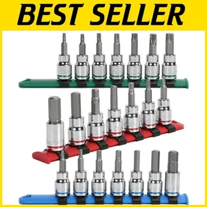 Heavy-Duty 3/8'' Drive Socket Set: 21-Piece Alloy & Chrome Finish Perfection - Picture 1 of 9