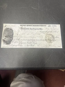 Quincy Copper Mining Co Hancock Michigan Draft Mi Lake Superior - Picture 1 of 6