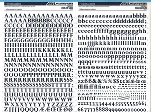 MECANORMA Dry Transfer Lettering 365.36 CLN #978 PERPETUA BOLD 10mm - Picture 1 of 2