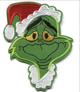 Hierro bordado en parche El Grinch Navidad Santa Clásico - Imagen 1 de 3