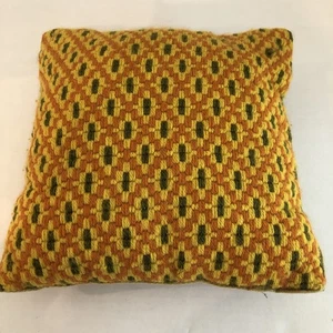 Cuscino lancia ago avocado oro arancione vintage MCM decorazione 11" velluto a coste quadrato - Foto 1 di 3