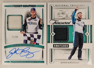 Lote de muestras automáticas/99 y de carreras Panini National Treasures Justin Bonsignore 2024 Foto 1 de 4