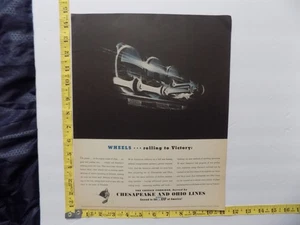 1942 PRINT AD CHESAPEAKE AND OHIO LINES ROLLING TO VICTORY  WWII - Picture 1 of 1