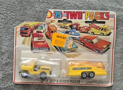 Matchbox Superfast 75 "Two Packs" TP-7 Jeep & Glider Trailer Lesney, New in Pack - Image 1 of 3