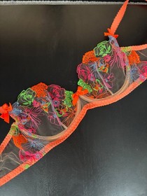 Agent Provocateur Zuri Orange Green Blue Bra 34D