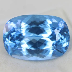 16.70 Ct Certified Natural Jeremejevite Cushion Cut Blue Loose Gemstones - Picture 1 of 5