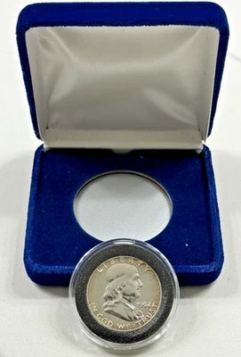 1962 Proof 90% Silver Franklin Half Dollar in Capsule with Box - Image 1 of 4