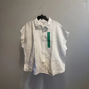 JESSICA SIMPSON Damen Shirt weiß Gaze Knopf - Größe XL - Bild 1 von 4
