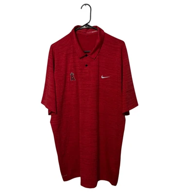 Camisa Polo Los Angeles Angels Para Hombres 2XL XXL Nike Tiger Woods Roja Béisbol Anaheim Foto 1 de 4